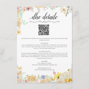 Cartão De Informações Borboleta do Girassol Dourado Casamento no Prado Q