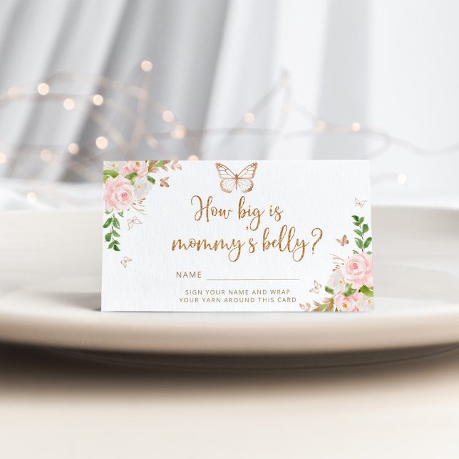 Cartão De Informações Borboleta do tamanho da barriga de mamãe (Criador carregado)