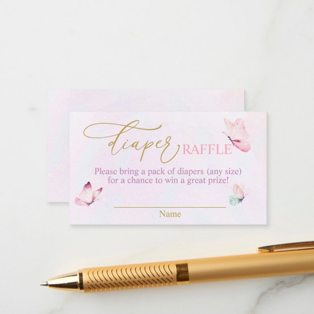 Cartão De Informações Borboleta-Fralda-rosa-púrpura Raffle (Frente/Verso In Situ)