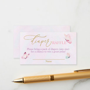 Cartão De Informações Borboleta-Fralda-rosa-púrpura Raffle