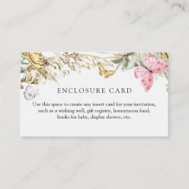 Cartão De Informações Borboleta no caminho placa de gabinete boho