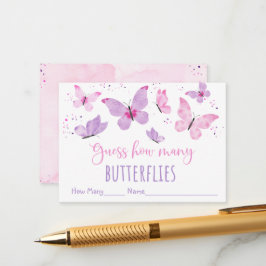 Cartão De Informações Borboleta rosa púrpura adivinha quantos jogos