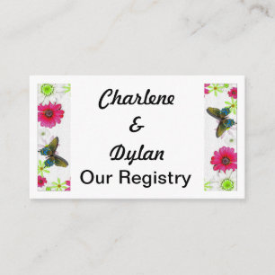 Cartão De Informações Borboletas e flores no Registro Mosaico