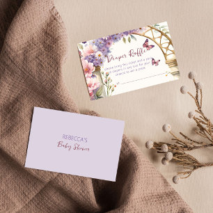 Cartão De Informações Borboletas entoadas, fralda de chá de fraldas