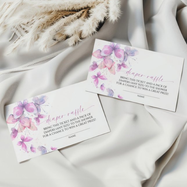 Cartão De Informações Borboletas Fralda Raffle (Criador carregado)