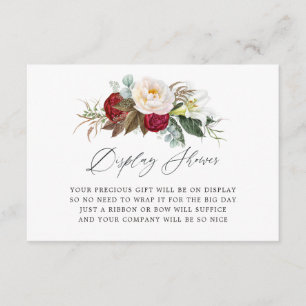 Cartão De Informações Borgonha - Chá de panela Floral de Marsala