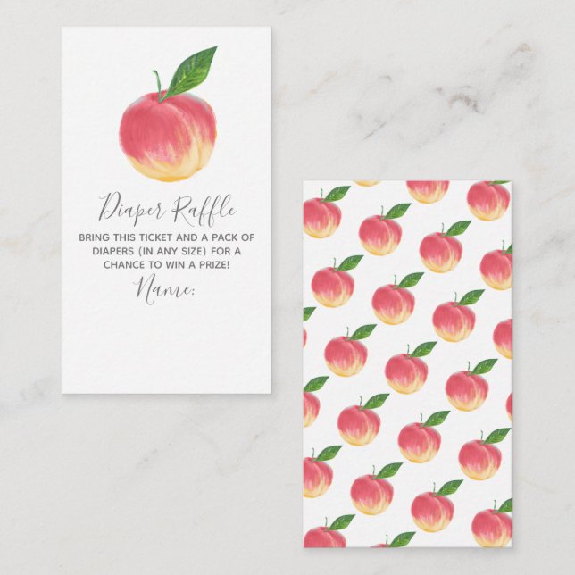 Cartão De Informações Borracha de Fralda de Pêssego Doce (Frente/Verso)