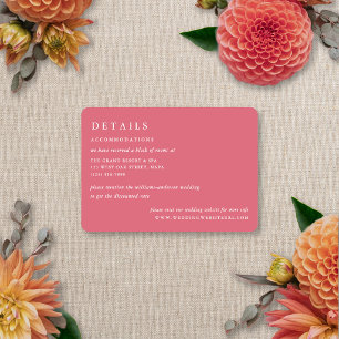 Cartão De Informações Borrar Moderno Floral Elegante Casamento de Verão