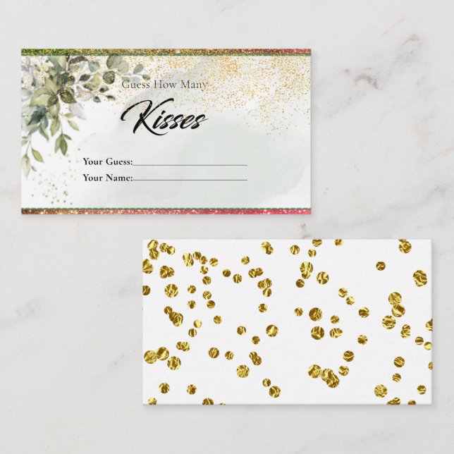 Cartão De Informações Botânica Esparsa Quantos Beijos Enclosure (Frente/Verso)