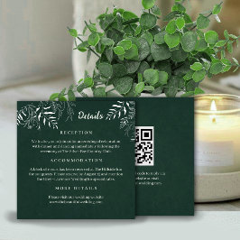 Cartão De Informações Botanical Leafy Wedding Enclosure Card