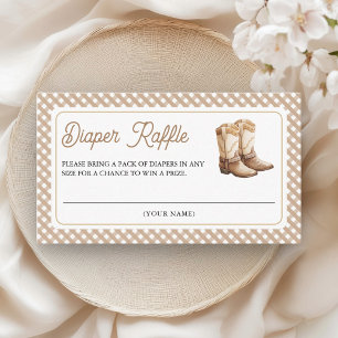 Cartão De Informações Botas de Cowboy do Oeste Selvagem Baby Shower Rifa