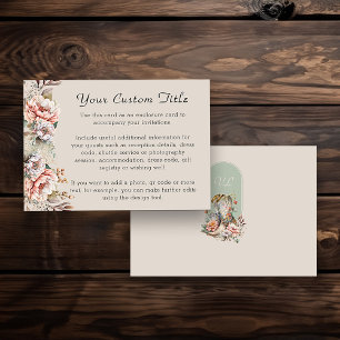 Cartão De Informações Botas ocidentais florais Boho rústicas personaliza