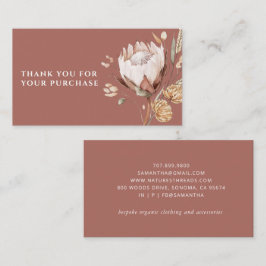 Cartão De Informações Boutique de Roupas Terracotta Obrigado