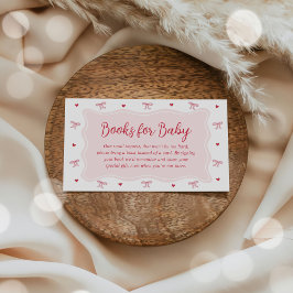 Cartão De Informações Bow Hearts Valentine Baby Shower Books for Baby