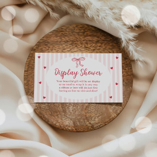 Cartão De Informações Bow Hearts Valentine Baby Shower Display Shower