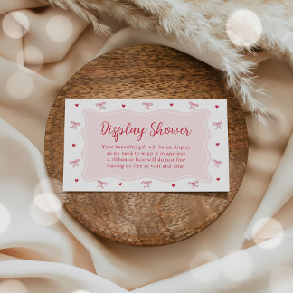 Cartão De Informações Bow Hearts Valentine Baby Shower Display Shower 