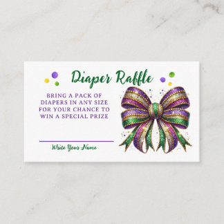 Cartão De Informações Bow Mardi Gras Diaper Raffle Request