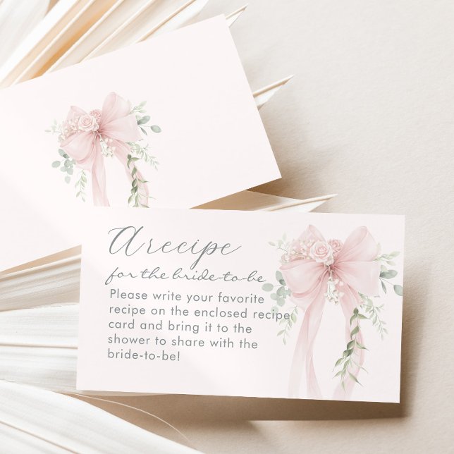 Cartão De Informações Bow Recipe for the bride Coquette Aesthetic (Criador carregado)