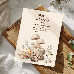 Cartão De Informações Boy Baby Boho Woodland Diapper Raffle