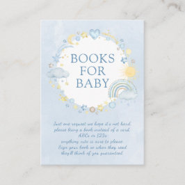 Cartão De Informações Boy Watercolor Rainbow Books para Bebê