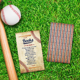 Cartão De Informações Boys Vintage Baseball Chá de fraldas Book Request