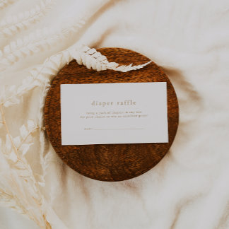 Cartão De Informações Branca de Fralda Simples e Dourada da ALYSSA Raffl