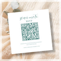Branco e Teto | Código QR de RSVP de Casamento