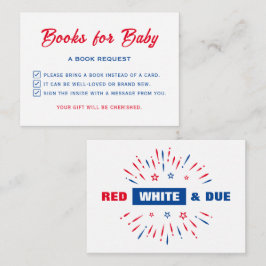 Cartão De Informações Branco Vermelho E Chá de fraldas Por Favor Tragam