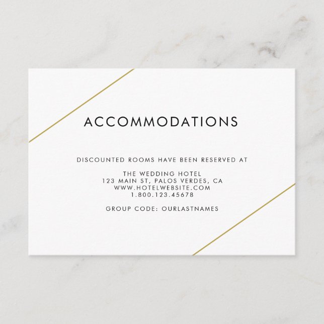 Cartão De Informações Bridget Geométrico Modern Wedding (Frente)