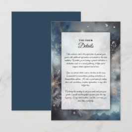 Cartão De Informações Brilho da Meia-Noite de Inverno Celestial Casament