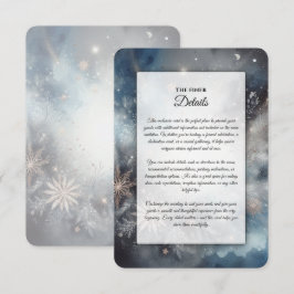 Cartão De Informações Brilho da Meia-Noite de Inverno Celestial Casament