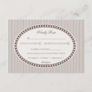Cartão De Informações Brown Mocha Striped Harlequin Pattern Wedding RSVP