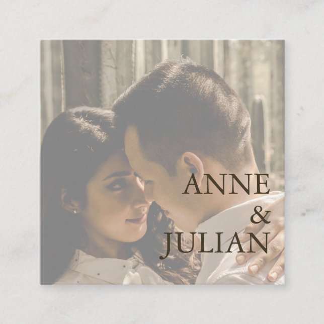 Cartão De Informações Brown Scannable QR Code Wedding Enclosure Card (Frente)