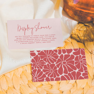Cartão De Informações Brunch de Brida de Groovy, Rosa e Vermelho