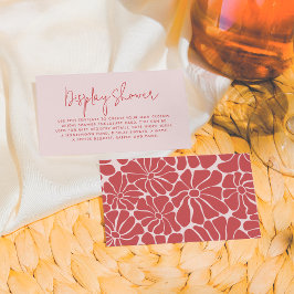 Cartão De Informações Brunch de Brida de Groovy, Rosa e Vermelho