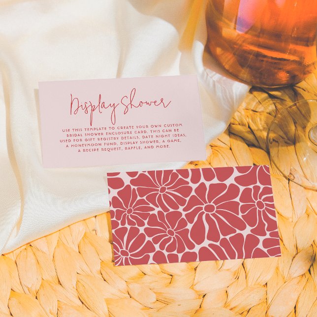 Cartão De Informações Brunch de Brida de Groovy, Rosa e Vermelho (Criador carregado)