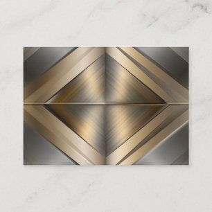 Cartão De Informações Brushed Metallic Geometric Diamond Pattern