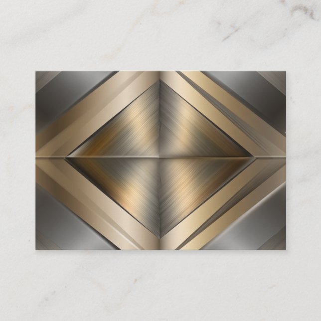 Cartão De Informações Brushed Metallic Geometric Diamond Pattern (Frente)