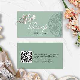 Cartão De Informações BUDGET RSVP Código QR Detalhes de Casamento Sage G