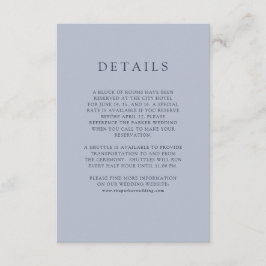 Cartão De Informações Buquê azul | Detalhes do Convidado de Casamento