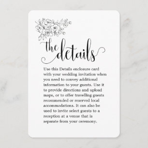 Cartão De Informações Buquê Branco Fazemos Detalhes De Casamento Da Cali