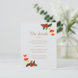 Cartão De Informações Buquê de boho com flores de fibra