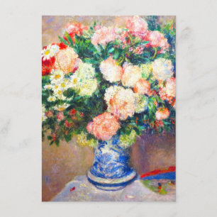 Cartão De Informações Buquê de Crisântemos e um Leque Japonês