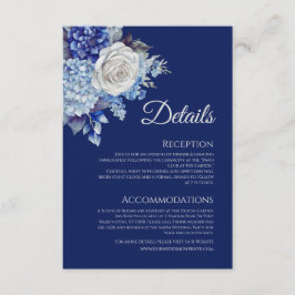 Cartão De Informações Buquê De Flor Azul De Água - Casamento-