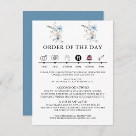 Cartão De Informações buquê de flores em aquarela azul empoeirado rústic