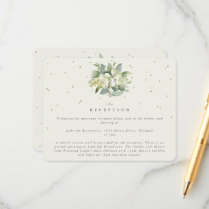 Cartão De Informações Buquê de Recepção Creme Snowberry + Eucalipto