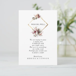 Cartão De Informações Burgundy Boho Floral Wishing Welcard