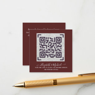Cartão De Informações BURGUNDY QR SCANNING CODE Detalhes do Site de Casa