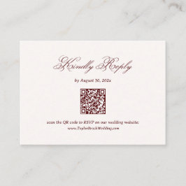 Cartão De Informações Burgundy Wedding RSVP 