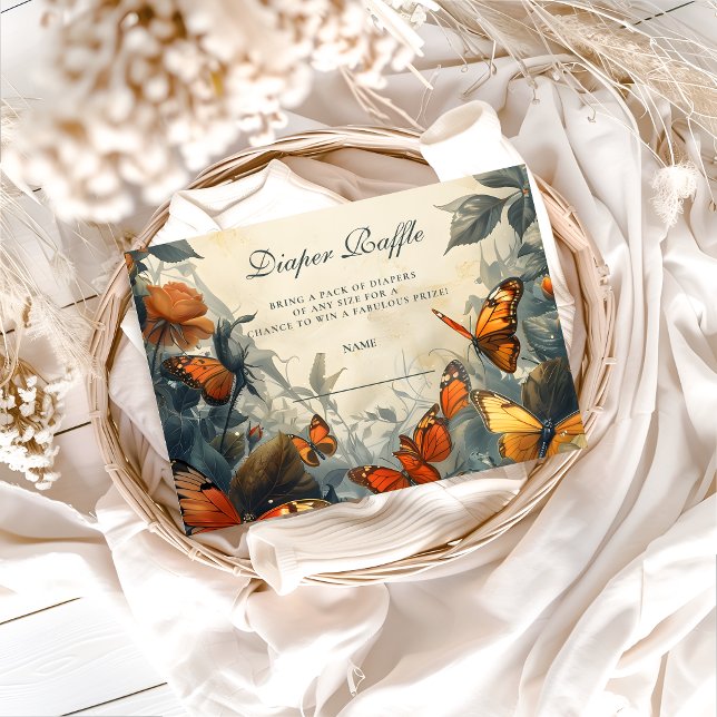 Cartão De Informações Butterfly Garden Diapper Raffle (Criador carregado)